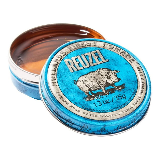 Pomada Reuzel Azul Fuerte Fijación Soluble Agua Fórmula Cera Concentrada para Hombre