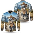 thumbnail image 3 of Welcome Fall Western Cowboy Schnauzer Enjoys Majestic Autumn All Over Print 3D Baseball Jacket Miniature Schnauzer Dog Lover Bomber Jacket Softball - 01007, 3 of 6