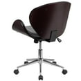 thumbnail image 2 of Mid-Back Mahogany Wood Swivel Conference Chair in Black Leather, 2 of 8