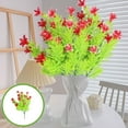 thumbnail image 4 of Artificial Lilies Flowers - Green Plastic Fake Lilies Bouquet - 35cm/13.78in Realistic Simulation Flowers for Home Garden Office Decor | Indoor Outdoor Holiday Decoration, 4 of 6