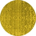 thumbnail image 1 of Ahgly Company Indoor Round Abstract Yellow Modern Area Rugs, 5' Round, 1 of 4