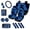 Blue Lightning Galaxy Wolf, variant on chaqlin Multicolor Sugar Skull Car Seat Covers Set 15 Pieces Auto Seat Seat Protector Universal Steering Wheel Cover Sun Visor Storage Bag Shoulder Pads Coaster Keychain Auto Interior Accessories Set