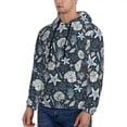 thumbnail image 3 of Picia Sea Shells 1 Pattern Casual Men's Hoodie - Lightweight Hooded Sweatshirt with Kangaroo Pocket, Comfortable Pullover for Everyday, Travel-X-Large, 3 of 7