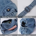 thumbnail image 5 of Sunyuer Washed Denim Crossbody Bag for Women, Vintage Multi Pocket Shoulder Handbag, Casual Lightweight Large Capacity Messenger Bag, Adjustable Strap Daily Travel Purse, 5 of 8