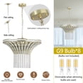 thumbnail image 4 of 8-luz 23.6" ancho cristal candelabra de cascada (bombilla no incluida), 4 of 4