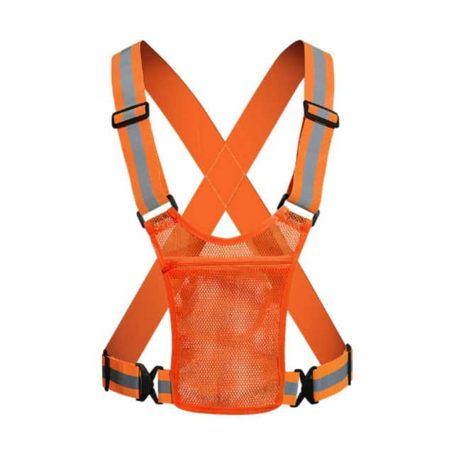 yuksok Reflective Vest Adjustable Reflective Belt Strap for Running Cycling Walking orange