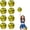 Black Yellow, variant on 8 Pcs pom poms Cheer,pom poms Cheerleading with Finger Holes Metallic Foil Cheer Pom Pomsfor Dance, Matches (Black Red Silver)