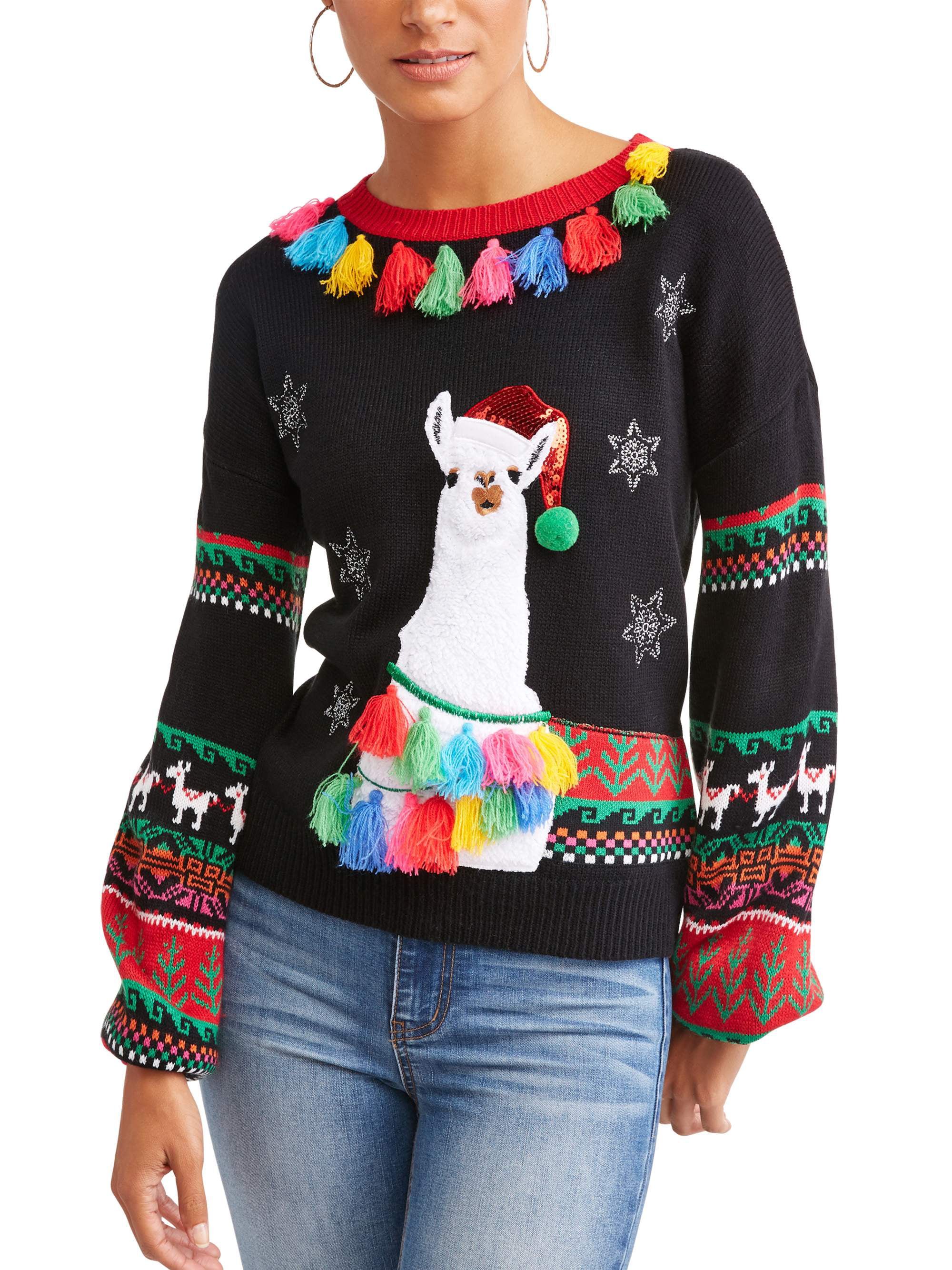Unisex Ugly Womens Christmas Sweater Cute Animal Llama Reindeer Knitted Funny Pullover Santa 