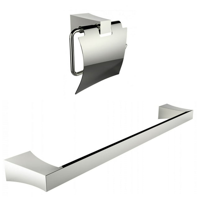 Chrome Plated Toilet Paper Holder With Single Rod Towel Rack Accessory Set AI-13329