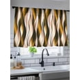 thumbnail image 5 of Yellow Gradient Line Sheer Curtains 54 Inch Long 2 Panels, Abstract Twist Modern Light Filtering Rod Pocket Semi Sheer Curtains, Sheer Voile Drapes for Living Room Bedroom, 52"x54", 5 of 5