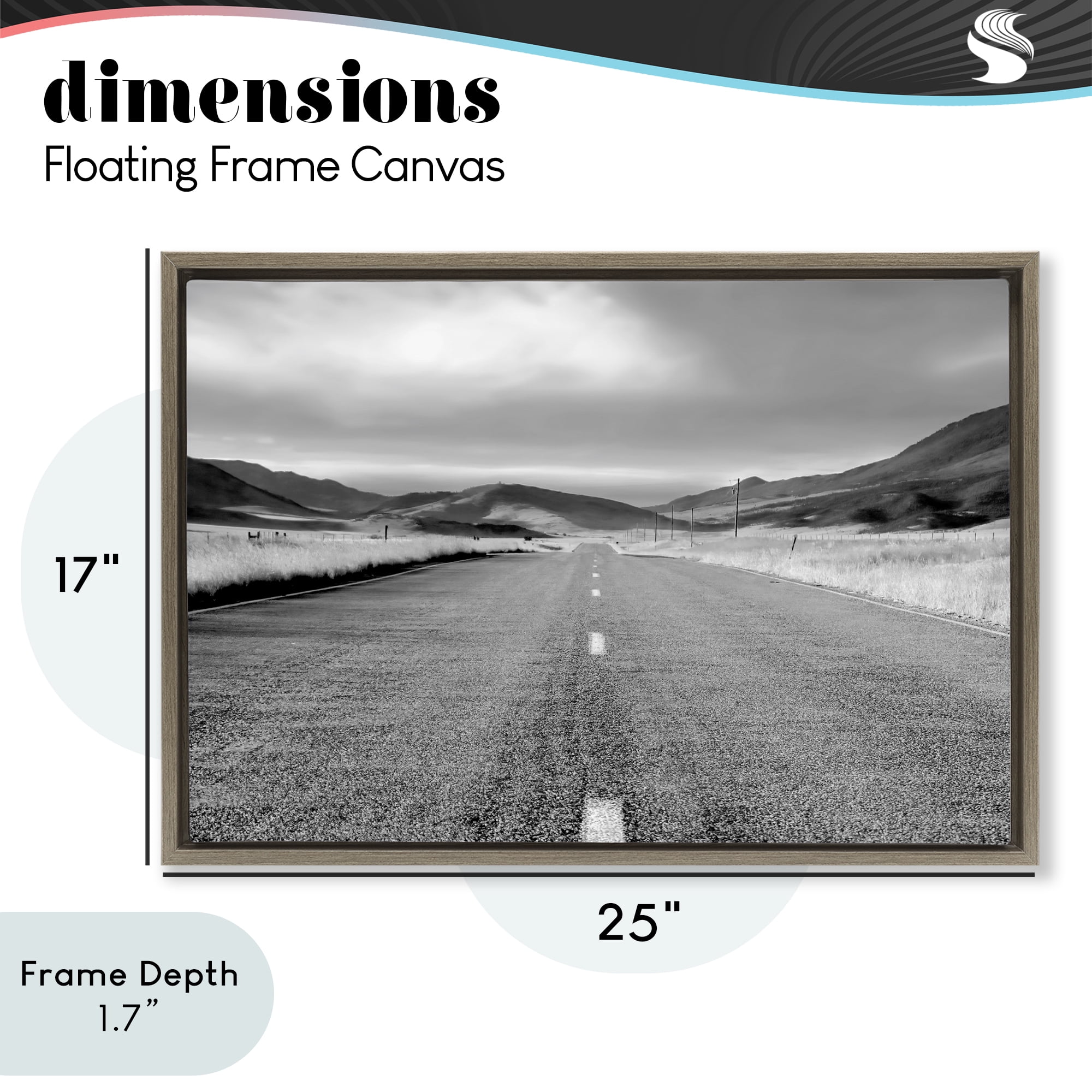 Stupell Industries Open Road Through Rolling Hills Brown Framed Floater Canvas Wall Art, design by Steve Toole