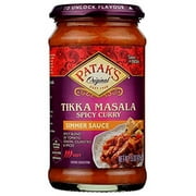 Patak's Spicy Tikka Masala Simmer Sauce - 15 Oz (Pack of 3)  With Tomato, Onion, Cilantro, and Spices, No Artificial Flavors or Preservatives, Gluten Free, Vegetarian Friendly