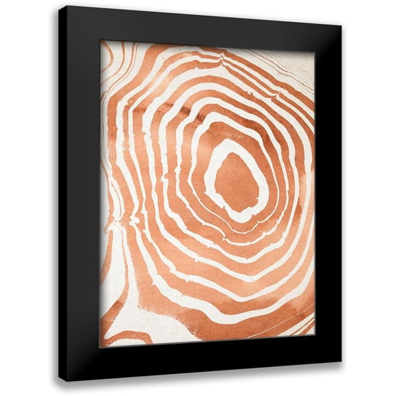 Warren, Annie 12x14 Black Modern Framed Museum Art Print Titled - Wood Grain Suminagashi III
