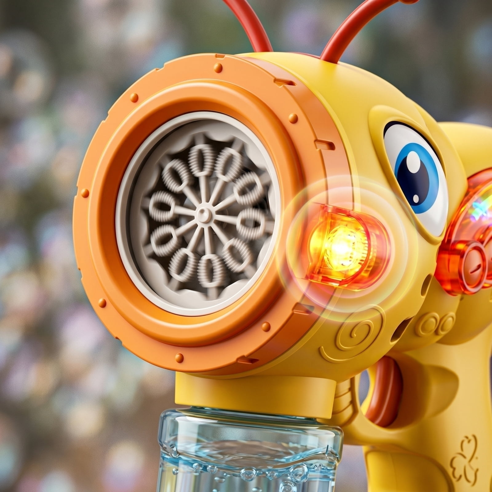 Butterfly Bubble Blowing Machine, One-Button Automatic Bubble Maker with 50ml Bubble Solution, Electric Handheld Bubble Blower for Outdoor Party Garden Activities (Yellow)