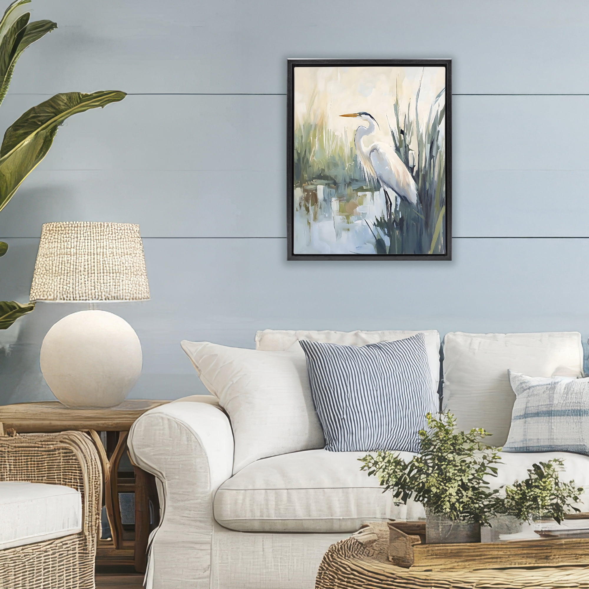 Stupell Industries King Of The Marsh Black Framed Floater Canvas Wall Art, design by Creative Studio