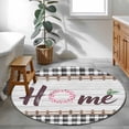 thumbnail image 4 of Spring Flowers Round Area Rugs Collection 4', Farmhouse Watercolor Black Plaid Wood Grain Non Slip Indoor Circular Throw Runner Rug Floor Mat Carpet for Living Room Dining Table Bedroom Nursery, 4 of 9