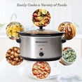 thumbnail image 3 of Elite Gourmet Olla de cocción lenta de acero inoxidable, apta para lavavajillas con tapa de vidrio templado, asas de tacto frío, olla de gres extraíble, 8,5 cuartos, MST-900V, 3 of 5