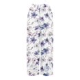 thumbnail image 4 of WTOBBY Women's Flowy Floral Wide Leg Pants with Adjustable High Waist Drawstring, Functional Pockets and Relaxed Casual Fit for Farmers Markets and Summer Festivities,Purple Pink 2XL, 4 of 7