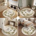 thumbnail image 5 of Small Round Rug 3Ft, Thanksgiving Non-Slip Washable Circle Rugs Carpet, Fall Pumpkin Eucalyptus Leaves Floral Watercolor Indoor Outdoor Rug Floor Mats Throw Runner for Bedroom Living Room Bathroom, 5 of 8