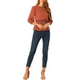 thumbnail image 2 of INSPIRE CHIC Women's Peplum Tops Puff Half Sleeve Smocked Waist Blouse XL Orange, 2 of 7