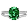 thumbnail image 7 of Solitaire with Accents Engagement Ring for Women - 2.32ct Simulated Emerald in 14K White Gold Promise Ring, 7 of 7