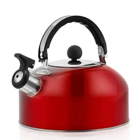 ACDANC Tea Kettle Whistle Teapot Stainless Steel Kettle Flat Bottom Kettle Stainless Steel Tea Kettle Red