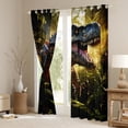 thumbnail image 3 of 3D Dinosaur Curtains & Drapes ,Animal Jungle Curtains 30%-50% Blackout Dinosaur Living Room Decor,Plant Leaf Tropical Curtains Dino Window Curtain 2 Panels 42"Wx84"L, 3 of 6