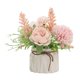 thumbnail image 1 of Ramo de hortensias de simulación, pequeño jarrón de cerámica, mesa de comedor decorativa, fiesta en casa, oficina, 1 of 5
