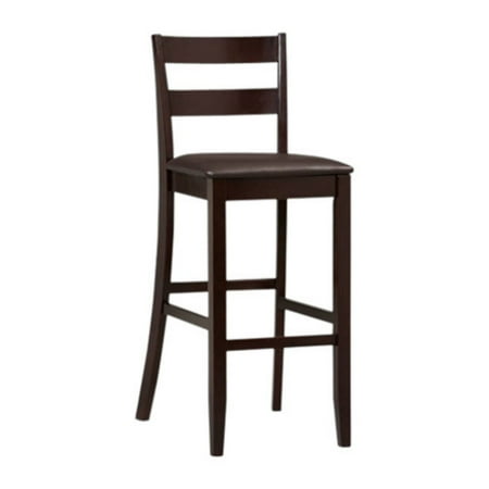 Dining Room Collection Bar Stool - Linon Triena Collection Soho Wood Espresso Bar Stool, 30 inch seat height