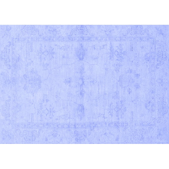 Ahgly Company Machine Washable Indoor Rectangle Abstract Blue Modern Area Rugs, 2' x 4'