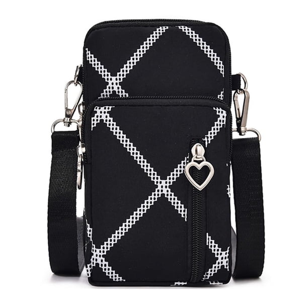JANKS Bolso bandolera pequeño para mujer - Mini monederos para teléfono con correa cruzada y billetera - Bolso de nailon para brazo