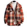 thumbnail image 3 of WTOBBY Men's Flannel Shirts Button-Down Plaid Shirt Long Sleeve Collared Jacket, Casual Fashion Shacket for Relaxed and Retro Styling, Soft and Comfortable,Red M, 3 of 4