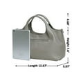 thumbnail image 4 of LUXUR Ladies Leather Top Handle Handbag Women Classic Satchel Crossbody Bags Purse Daily Portable Detachable Tote Grey, 4 of 7