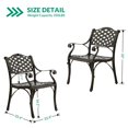 thumbnail image 2 of VIVIJASON 2-Piece Patio Cast Aluminum Dining Chairs, All Weather Outdoor Bistro Dining Chair Set for Balcony, Lawn, Garden, Backyard, Lattice Design Antique Bronze, 2 of 7