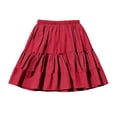 thumbnail image 4 of Khunlpohl Girl's Cotton Skirts Elastic Waisted Pleated Ruffled Hem Summer Casual Comfortable Vacation Skirt, 4 of 7