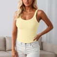thumbnail image 3 of Kureaily Stretch Camisole Top Soft Ribbed Knit Sleeveless With Built In Bra For Comfortable Layering And Everyday Wear Basic Camisole Shirts, 3 of 5