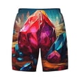 thumbnail image 4 of Lsque Mens Swim Trunks Colorful Stone World Pattern - Bathing Suit Compression Liner - Beach Swim Shorts Swimwear - (S-3XL) - Stretch Quick Dry -XX-Large, 4 of 9