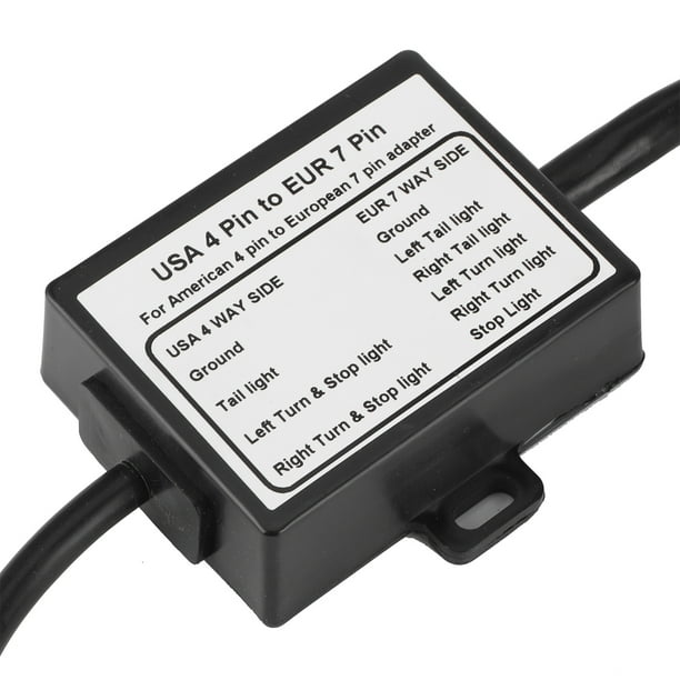 Conector de remolque Convertidor de luz Plano de 4 vías Conector de cableado redondo de 7 vías Adaptador de 4 pines a EUR 7 Enchufe separador de señal de freno/parada de ANGGREK Otros