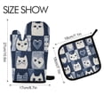 thumbnail image 2 of Yayeee Oven Mitts and Pot Holder Set of 2 Heat Resistant Kitchen Gloves Baking Hot Pad, Blue Cats and Hearts, 2 of 5