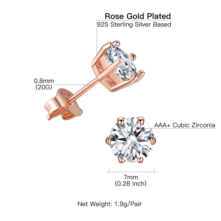 Suplight 925 Sterling Silver Black Cubic Zirconia Studs photo 8
