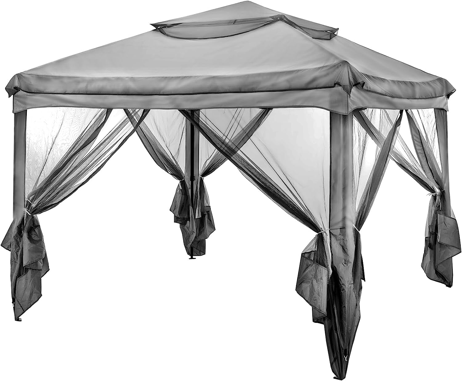 Muhub 11x11 Pop Up Tent, Gazebo Outdoor Canopy Tent, Dark Grey PopUp