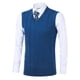 thumbnail image 5 of Suéter para hombre, juvenil, informal, holgado, con cuello en V, de lana, de color liso, cálido, para negocios, 5 of 5