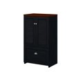 thumbnail image 1 of Bush Furniture Fairview 2 Door Storage Cabinet with File Drawer, Antique Black/Hansen Cherry, 1 of 11