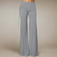 thumbnail image 2 of Women's Lightweight Breathable Casual Pants Elastic Waist Comfortable Wide Leg Trousers For Summer Beach Travel Picnic Home Wear Versatile Outfit, 2 of 2
