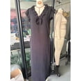 thumbnail image 6 of Olive Green Bohemian Ruffle Flutter Sleeve Deep V-Neck Floor-Length Maxi Dress With Side Pockets, 6 of 8