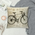 thumbnail image 2 of Shangniulu  Canvas Throw Pillow Cover Shell for Couch Sofa Home Decoration City Buildings Brown Bicycles Wheels 18 X 18 Inches, 2 of 5