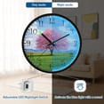 thumbnail image 5 of Voice Activated Clock with Glow Light 12 Inch Large Silent Wall Clock Battery Operated for Home Decor Pink Cherry Blossom Tree, 5 of 8