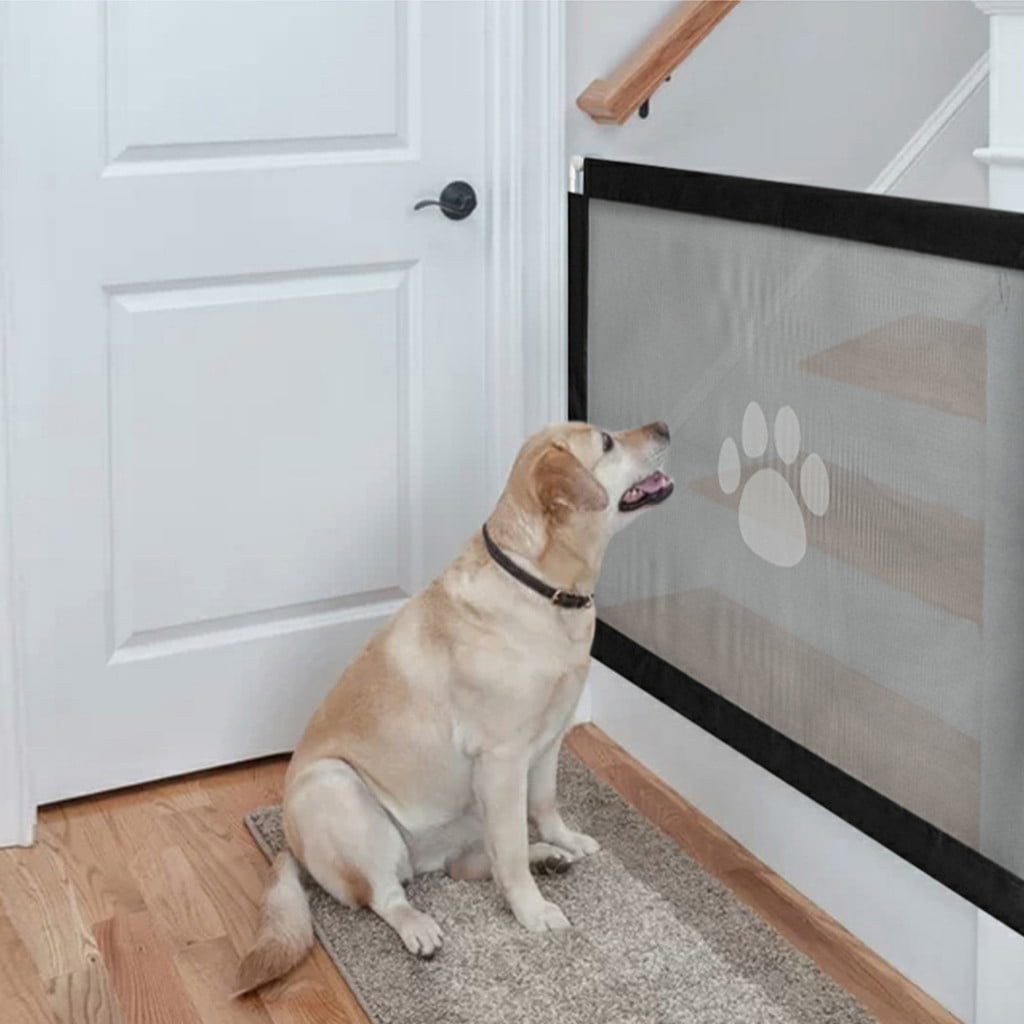 Wovilon 39.4 "*31.5"Portable Mesh Baby Gate,Black Mesh Magic Pet Dog Gate for Stairs/Doorways/Hallways Easy-Install Child's Safety Gates Folding for Indoor Safety Gate Install Anywhere for Dogs