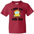 thumbnail image 3 of Inktastic I Ride the Cool Bus with Yellow Bus Youth T-Shirt, 3 of 5