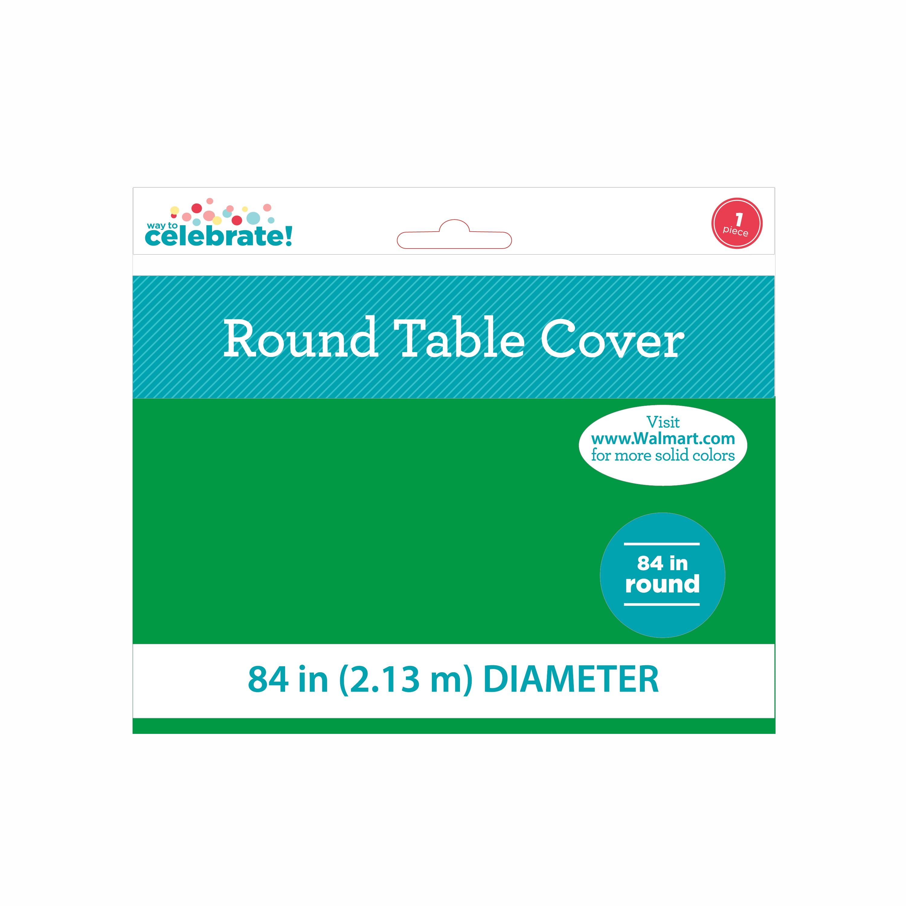 Way To Celebrate Round Plastic Table Cover, 84 in, Green, 1 Count